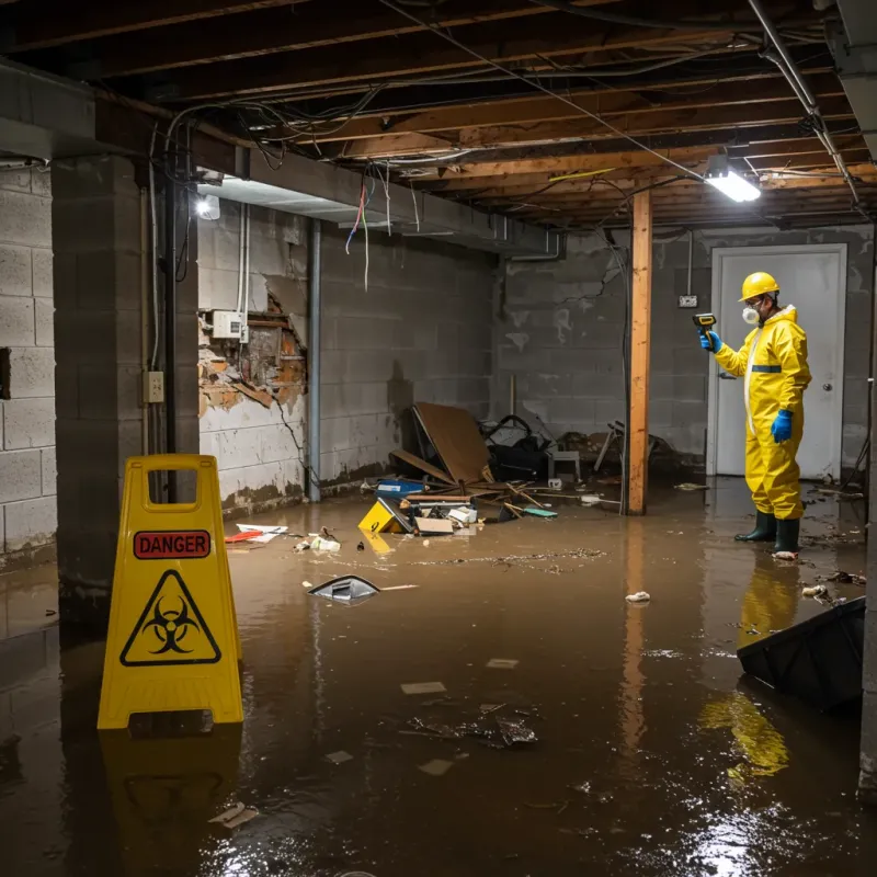 Flooded Basement Electrical Hazard in Washington County, OK Property