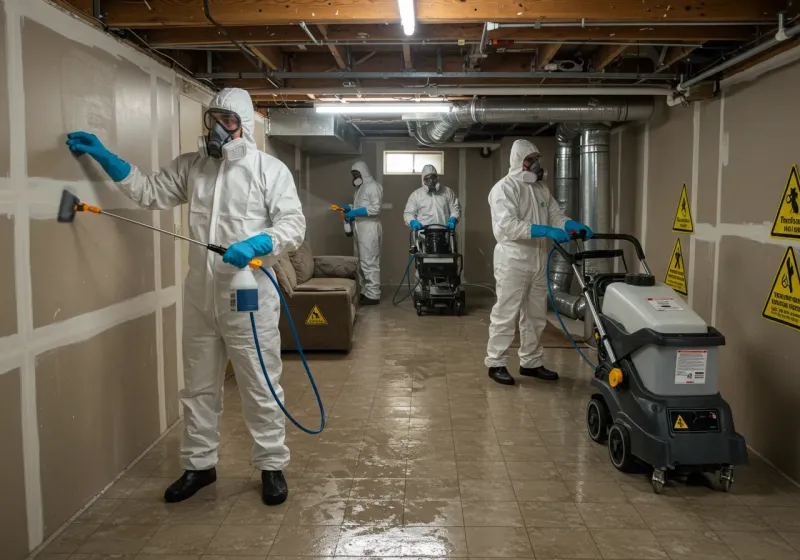 Basement Moisture Removal and Structural Drying process in Washington County, OK